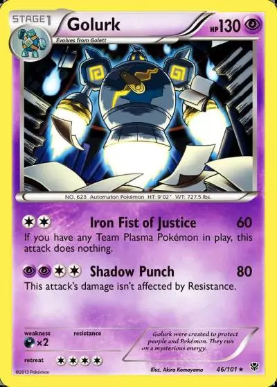 Golurk 46/101 Plasma Blast Pokemon card