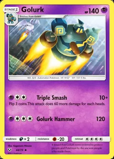Golurk 44/73 Shining Legends Pokemon card