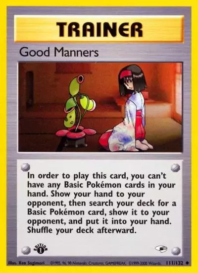 Good Manners 111/132 Gym Heroes Pokemon card
