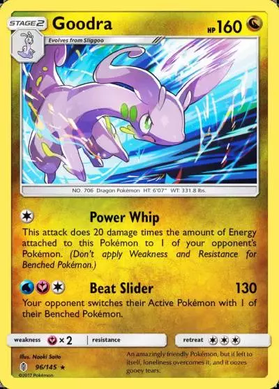 Goodra 96/145 Guardians Rising Pokemon card