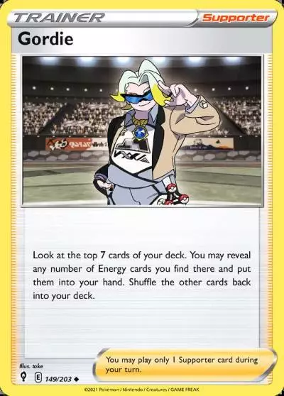 Gordie 149/203 Evolving Skies Pokemon card