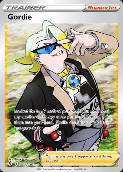 Gordie 201/203 Evolving Skies Pokemon card