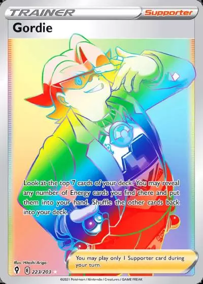 Gordie 223/203 Evolving Skies Pokemon card