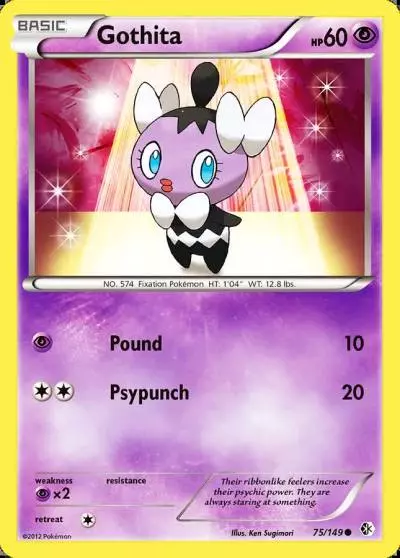 Gothita 75/149 Boundaries Crossed Pokemon card