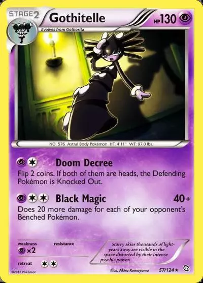 Gothitelle 57/124 Dragons Exalted Pokemon card