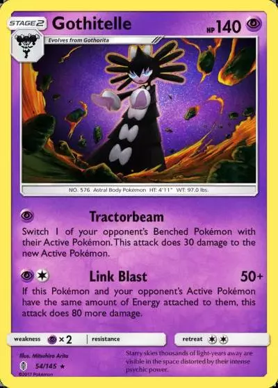 Gothitelle 54/145 Guardians Rising Pokemon card