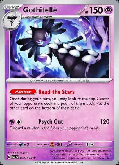 Gothitelle 92/193 Paldea Evolved Pokemon card