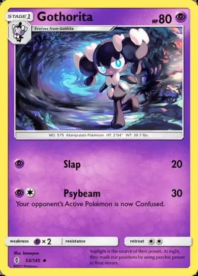 Gothorita 53/145 Guardians Rising Pokemon card