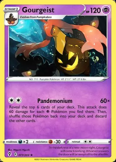 Gourgeist 77/203 Evolving Skies Pokemon card