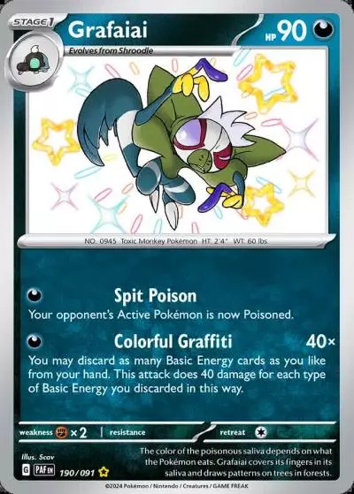 Grafaiai 190/91 Paldean Fates Pokemon card