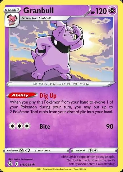 Granbull 116/264 Fusion Strike Pokemon card