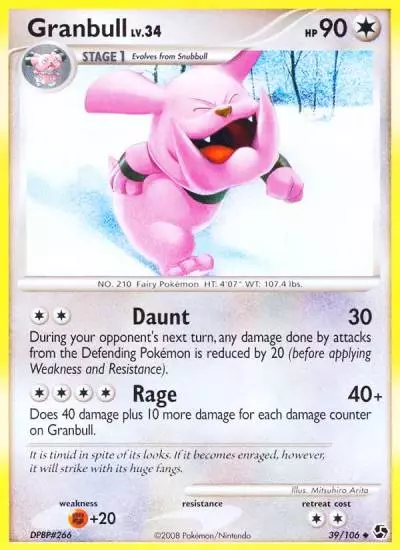 Granbull 39/106 Great Encounters Pokemon card
