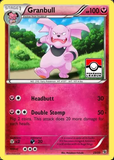 Granbull 23/39 Kalos Starter Set Pokemon card