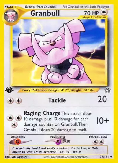 Granbull 37/111 Neo Genesis Pokemon card