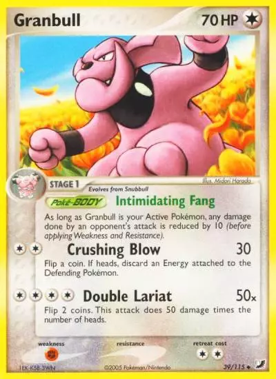 Granbull 39/115 Unseen Forces Pokemon card