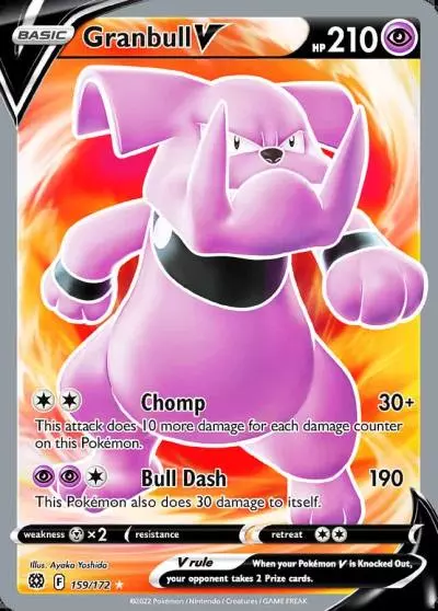 Granbull V 159/172 Brilliant Stars Pokemon card