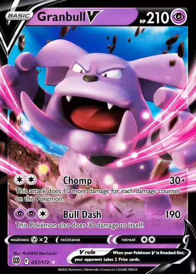 Granbull V 57/172 Brilliant Stars Pokemon card