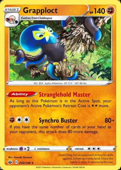Grapploct 92/198 Chilling Reign Pokemon card
