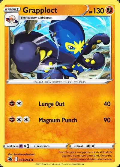 Grapploct 153/264 Fusion Strike Pokemon card