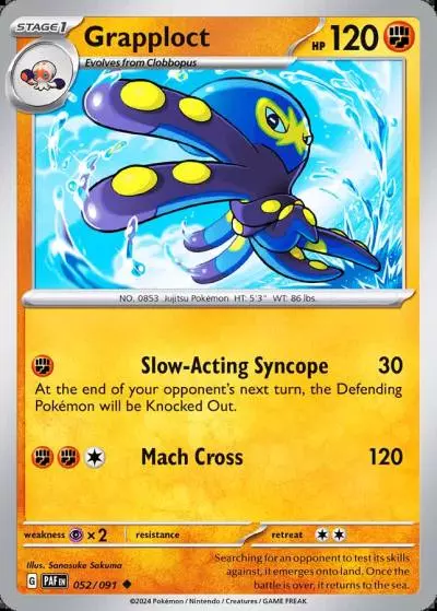 Grapploct 52/91 Paldean Fates Pokemon card