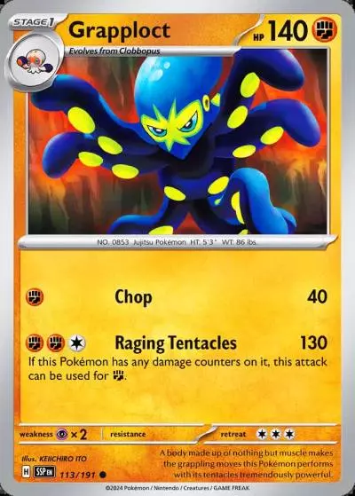 Grapploct 113/191 Surging Sparks Pokemon card