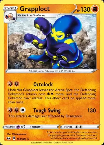 Grapploct 113/202 Sword & Shield Pokemon card