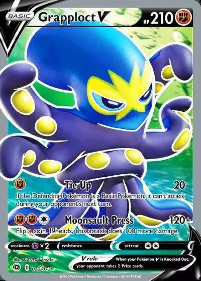 Grapploct V 72/73 Champion's Path Pokemon card