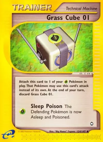 Grass Cube 01 124/147 Aquapolis Pokemon card