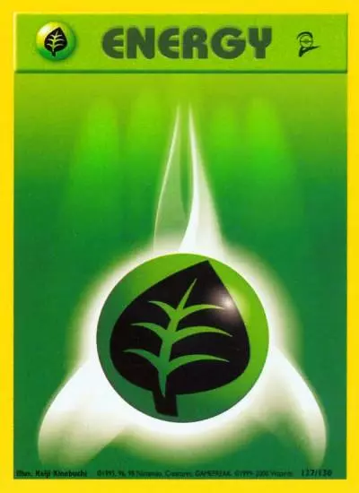 Grass Energy 127/130 Base Set 2 Pokemon card