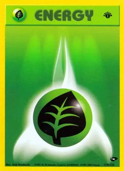 Grass Energy 129/132 Gym Challenge Pokemon card