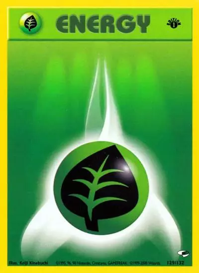 Grass Energy 129/132 Gym Heroes Pokemon card