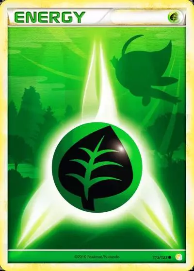 Grass Energy 115/123 HeartGold & SoulSilver Pokemon card