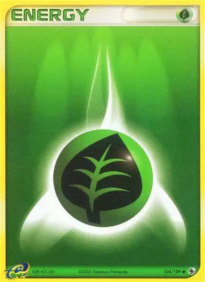 Grass Energy 104/109 Ruby & Sapphire Pokemon card