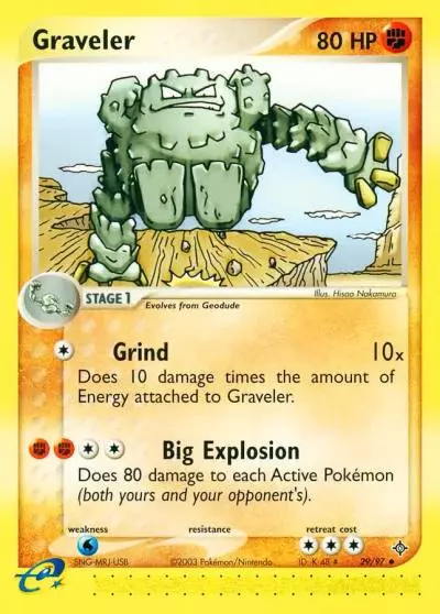 Graveler 29/97 Dragon Pokemon card