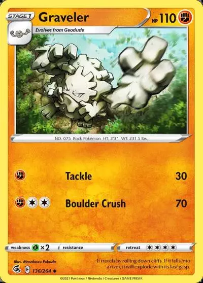Graveler 136/264 Fusion Strike Pokemon card