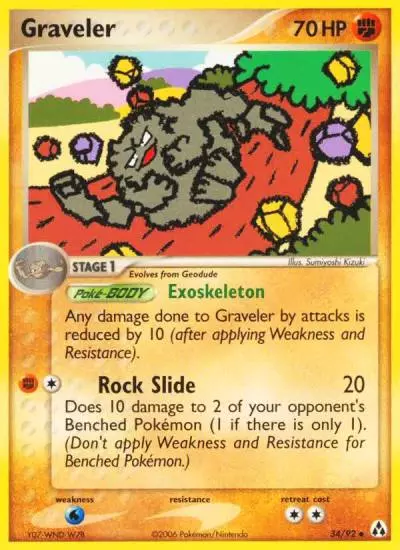 Graveler 34/92 Legend Maker Pokemon card