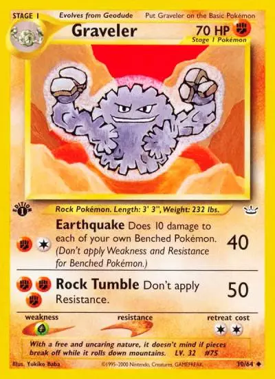 Graveler 30/64 Neo Revelation Pokemon card