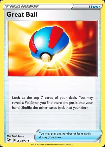 Great Ball 52/73 Champion's Path Pokemon card