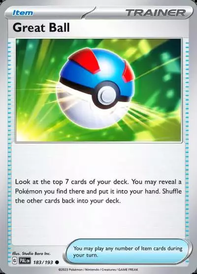 Great Ball 183/193 Paldea Evolved Pokemon card