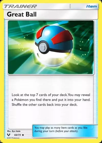 Great Ball 60/73 Shining Legends Pokemon card