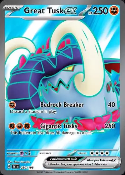 Great Tusk ex 230/198 Scarlet & Violet Pokemon card