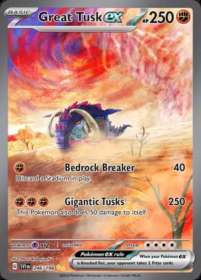 Great Tusk ex 246/198 Scarlet & Violet Pokemon card