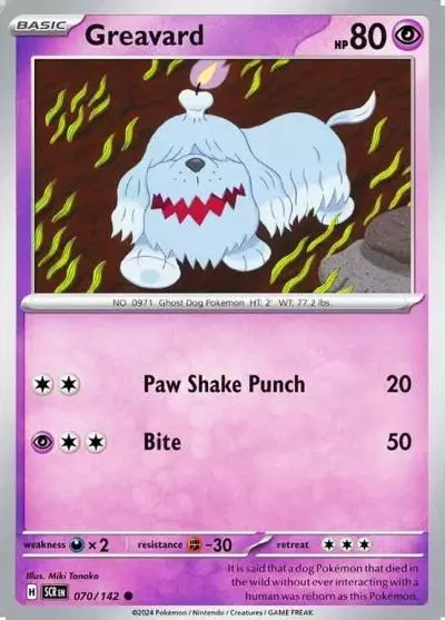 Greavard 70/142 Stellar Crown Pokemon card