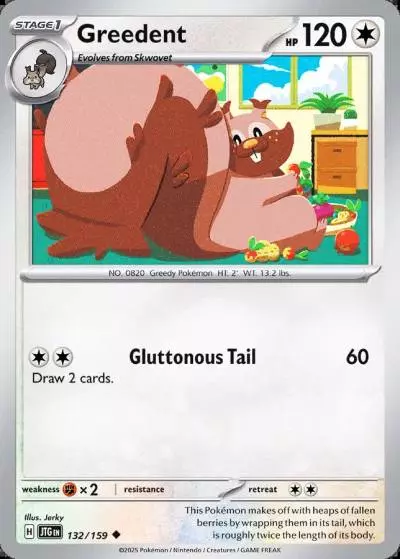 Greedent 132/159 Journey Together Pokemon card