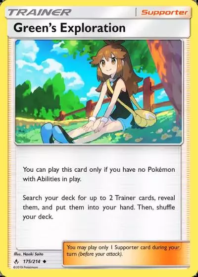 Green's Exploration 175/214 Unbroken Bonds Pokemon card