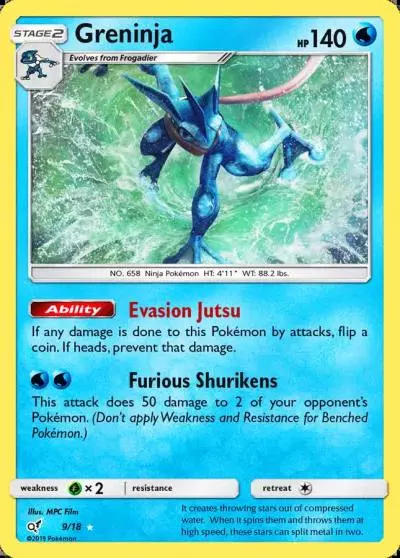 Greninja 9/18 Detective Pikachu Pokemon card