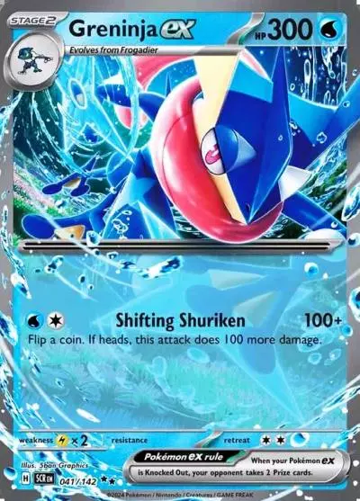 Greninja ex 41/142 Stellar Crown Pokemon card