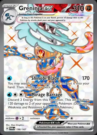 Greninja ex 198/167 Twilight Masquerade Pokemon card