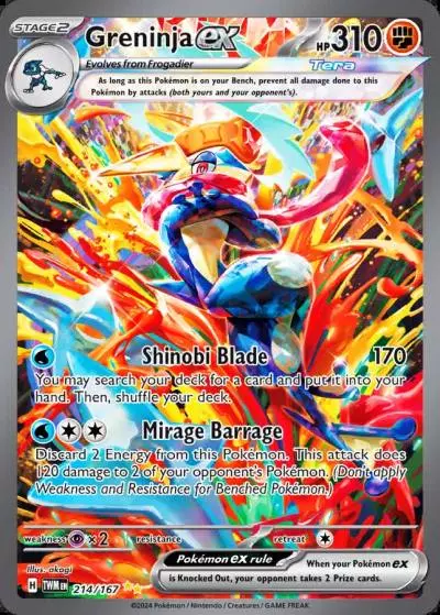 Greninja ex 214/167 Twilight Masquerade Pokemon card