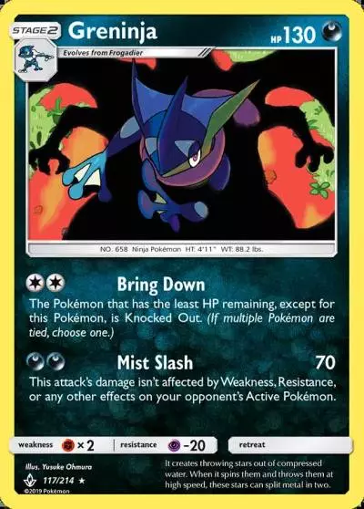 Greninja 117/214 Unbroken Bonds Pokemon card